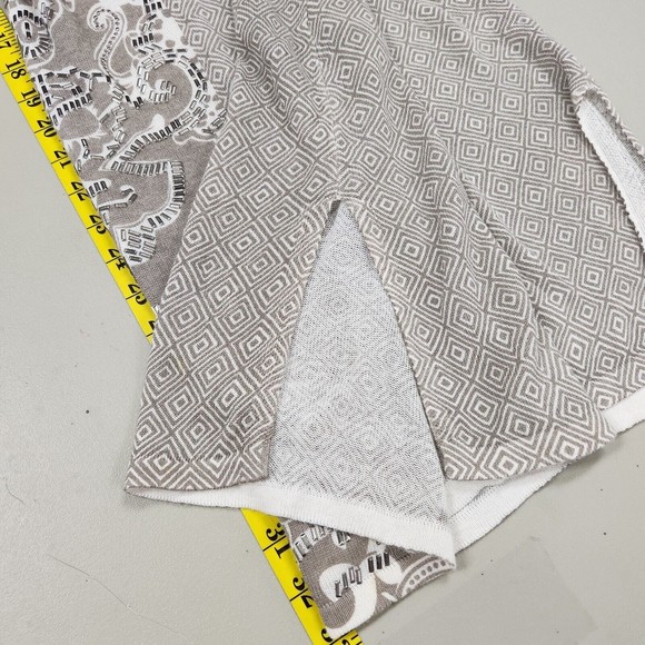 Chicos Womens 3/4 Sleeve Lightweight Beaded Tunic Blouse Size XL Beige Tan - Picture 10 of 11